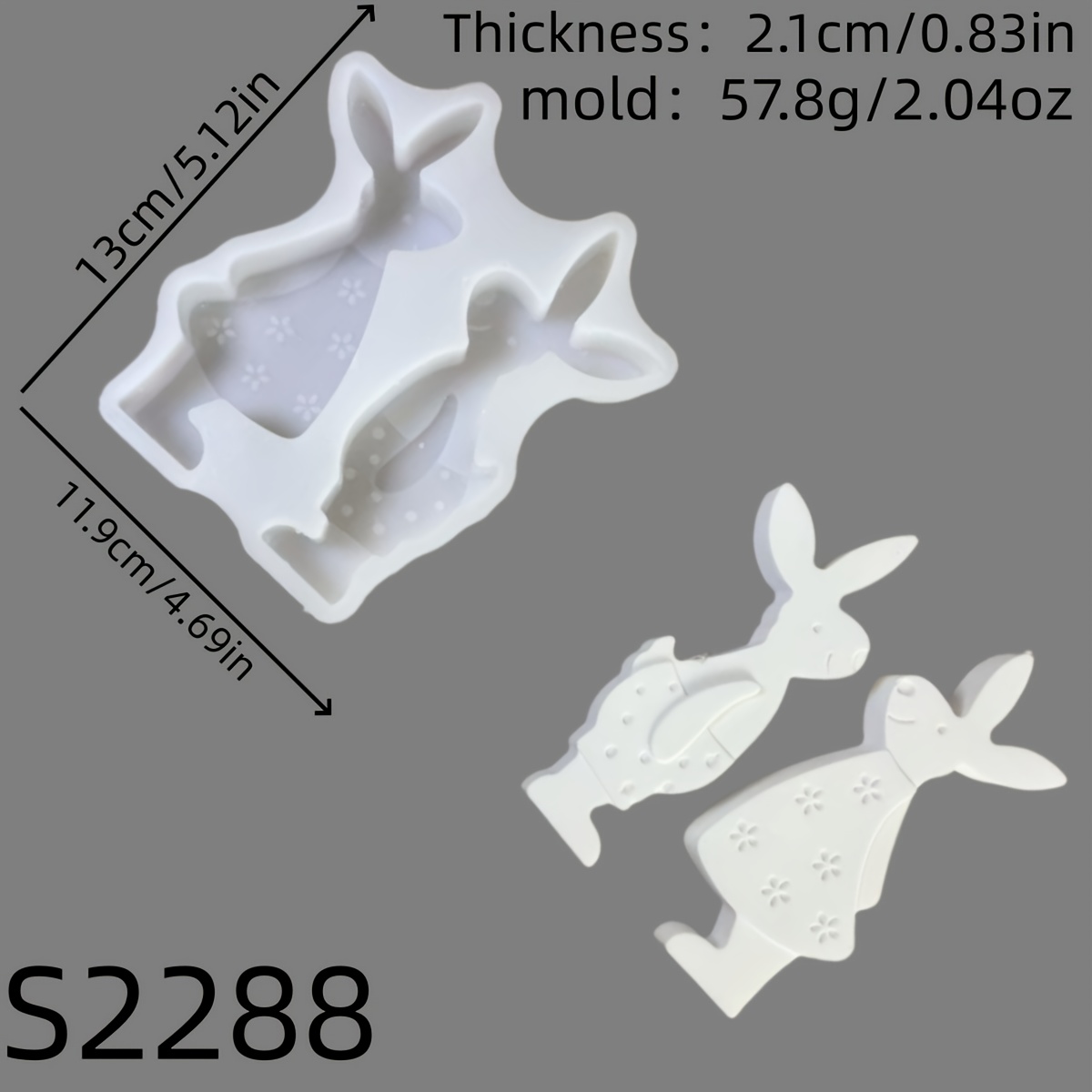 Image of Resin Silicone Mold Couple Rabbit 3d Decorative Silicone Mold Diy Candle Silicone Mold Gypsum Decorative Silicone Mold Home Decoration Epoxy Resin Mold 57.8 S2288