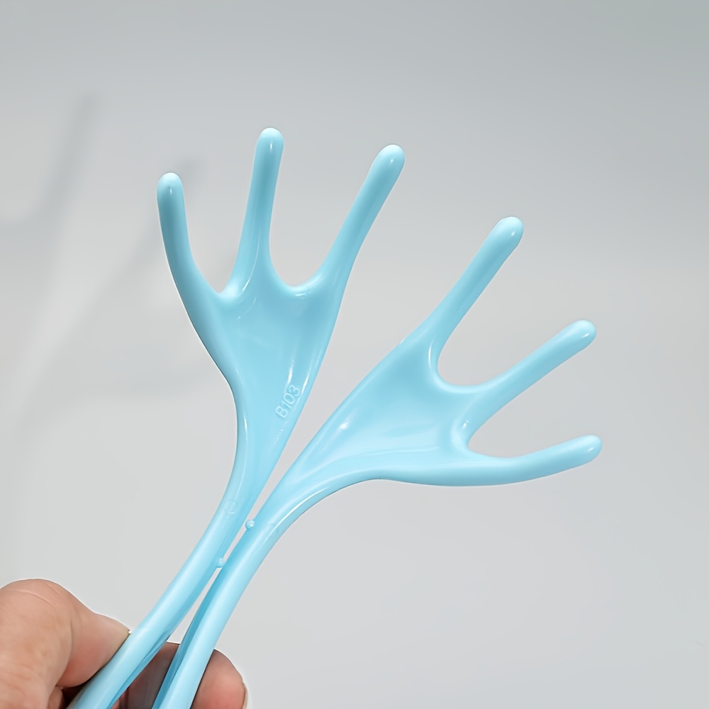 1 pieza Masajeador Manual de Cabeza con Seis Garras con Vibración y Picazón - Dispositivo de Masaje para el Cuero Cabelludo, Accesorio de Garra de Plástico para Cabello, Portátil para Uso en Viajes (Sin /)