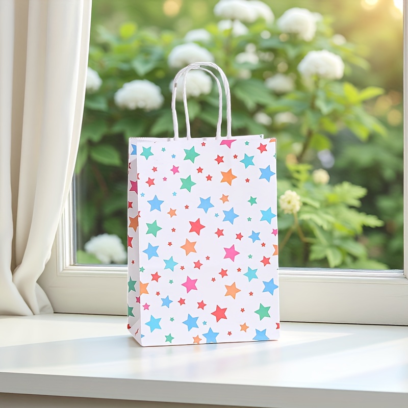 6 30pcs color collision line star gift packaging bag colored 