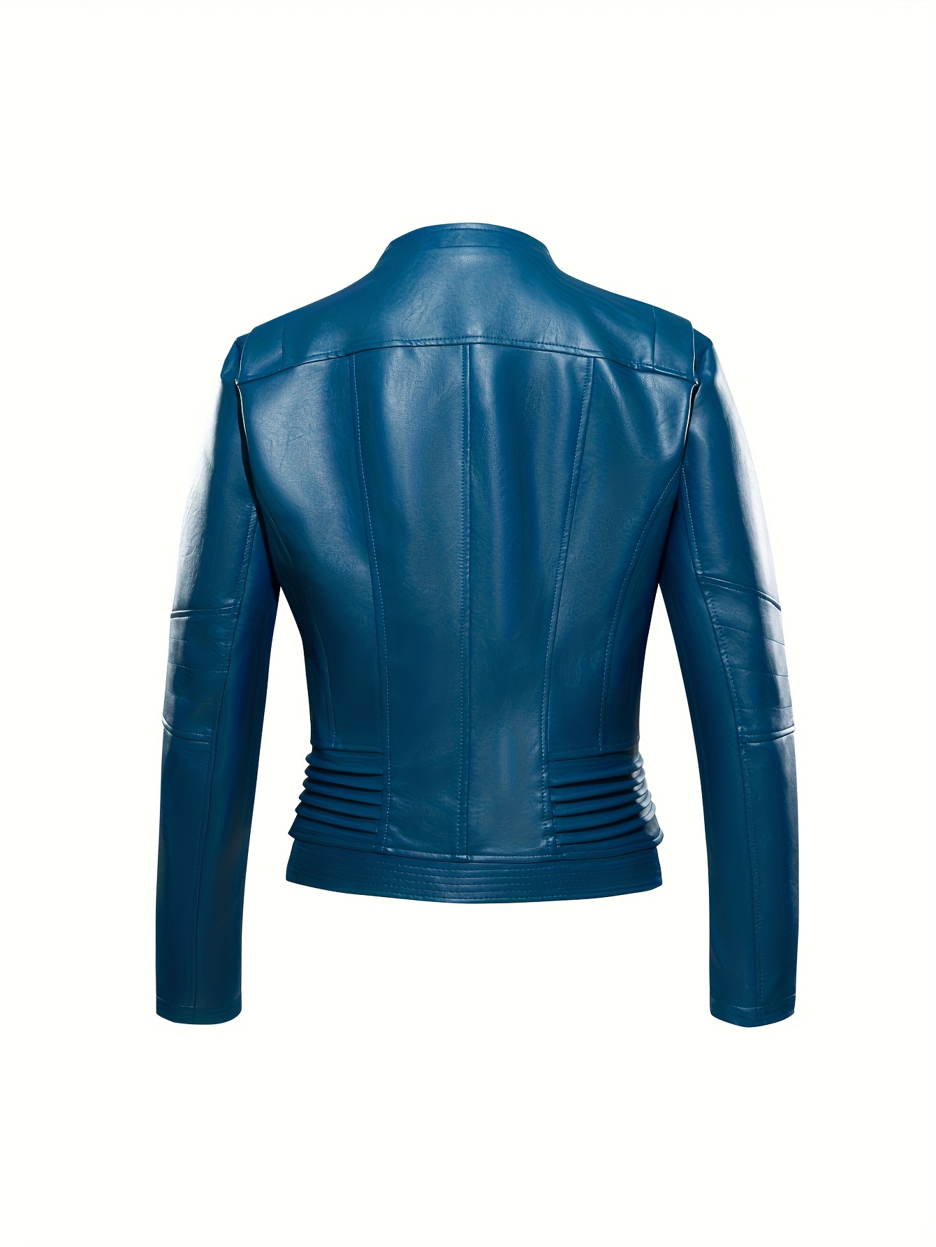 Women's PU Leather Jacket Motorcycle Coat Long Sleeve Vintage Style for Autumn - Image 9