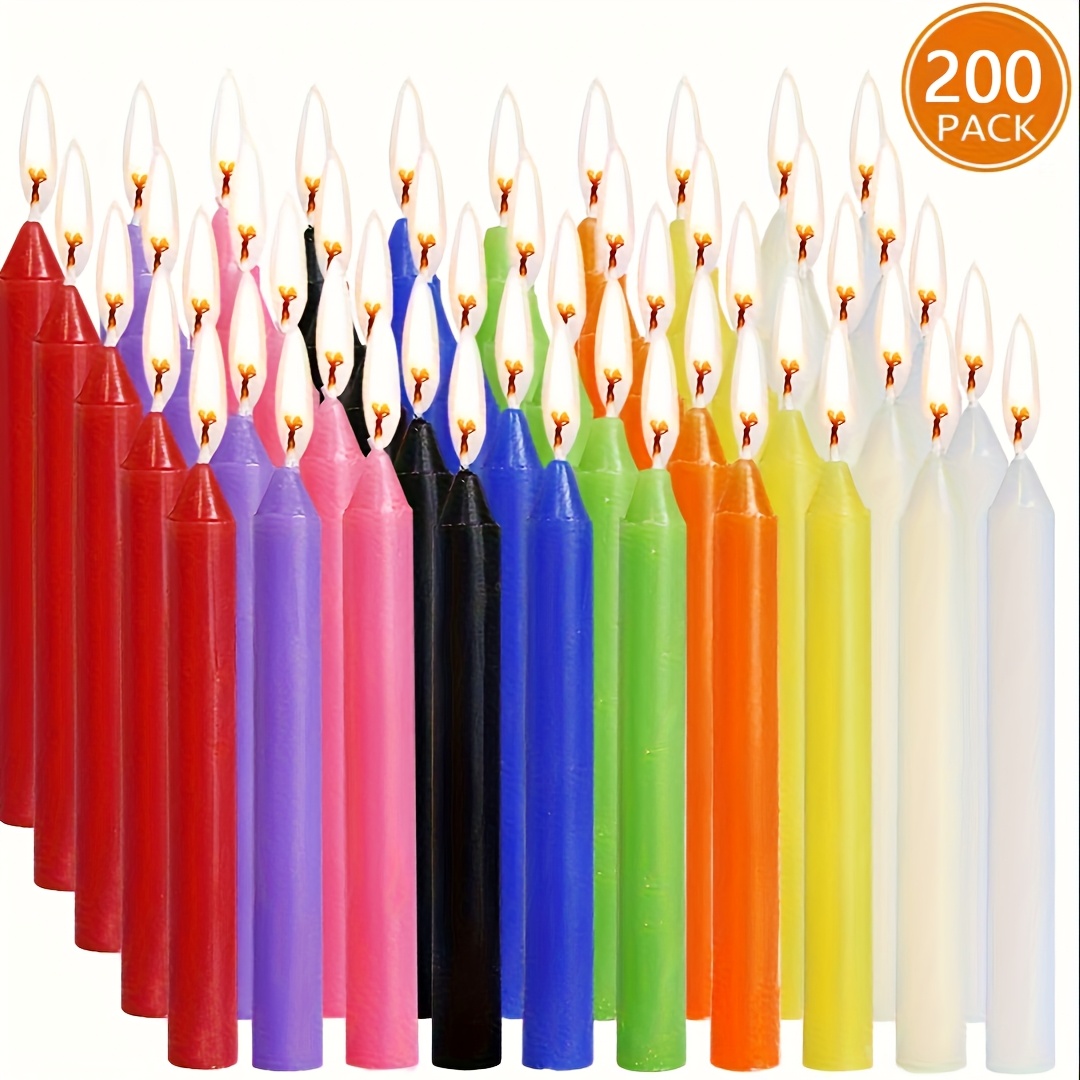 TEMU 100/200/300pcs Of 4-inch Colored Small , 1. (4 X 0.5 Inch), 10 Colors, Smoke-free, High Quality, Suitable For Halloween, Birthdays, Decorations,