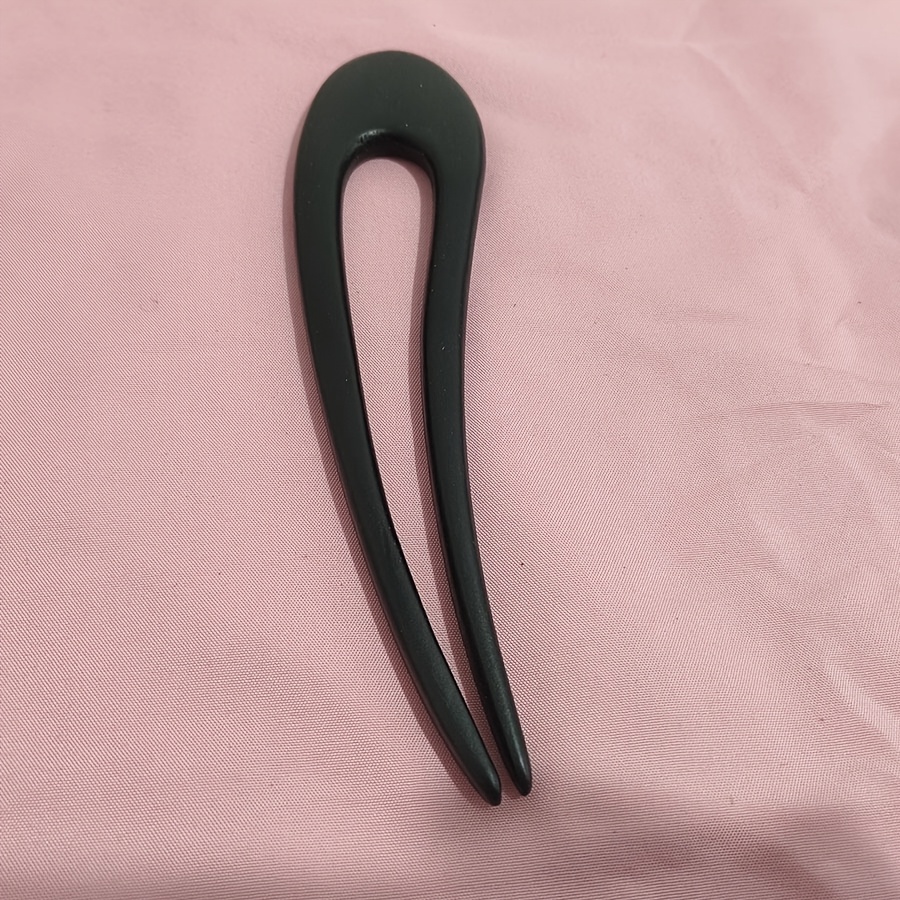 2pcs Vintage Black Wooden Hair Forks for Buns