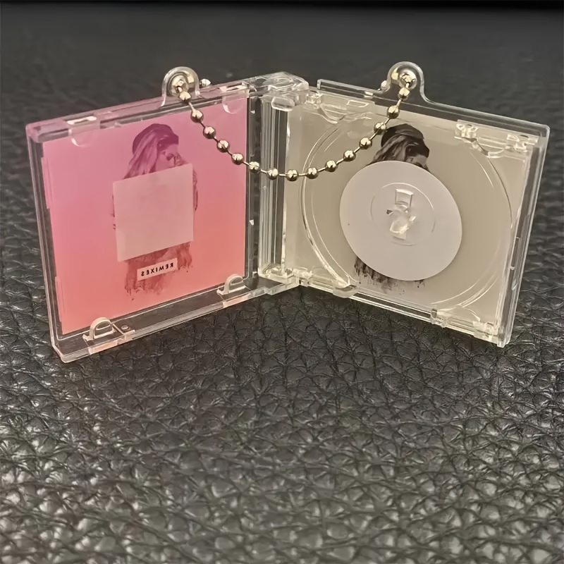 5pcs mini cd case keychains transparent plastic boxes chains - Temu