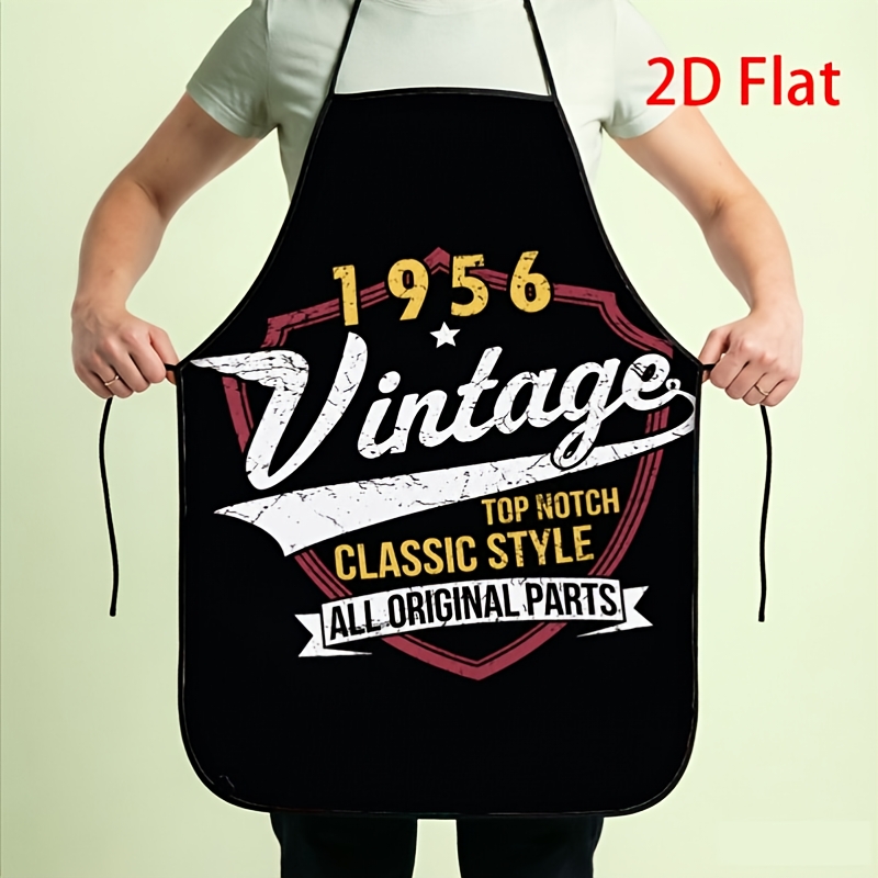 TEMU 1pc 2d Printed Apron - Vintage 1956 Design, , Parts Pattern. Ideal For Kitchen Use Or Unique Gift