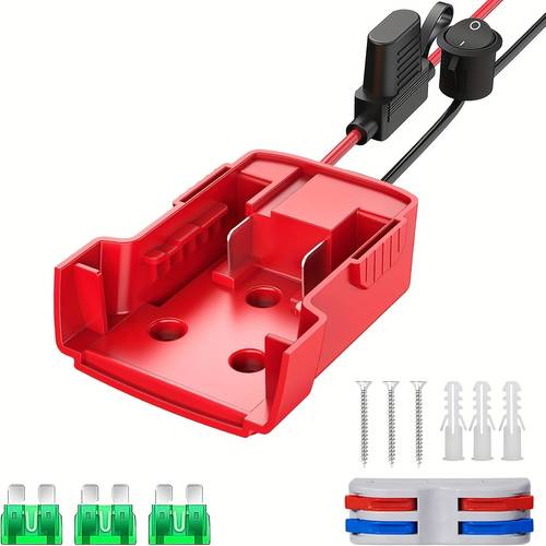 1 2 3pcs adapter compatible with 18v battery conversion kit with fuse and switch wire terminals no battery included battery not included