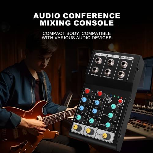 mini 2 channel computer live sound card with effect mobile phone k song recording game universal small mixer
