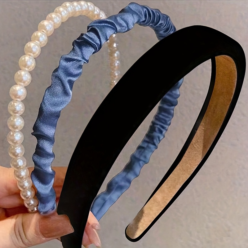 TEMU 3pcs Headband Headwear Face Wash Hair Headband Women's Hairpin Women's Hair Additions Set