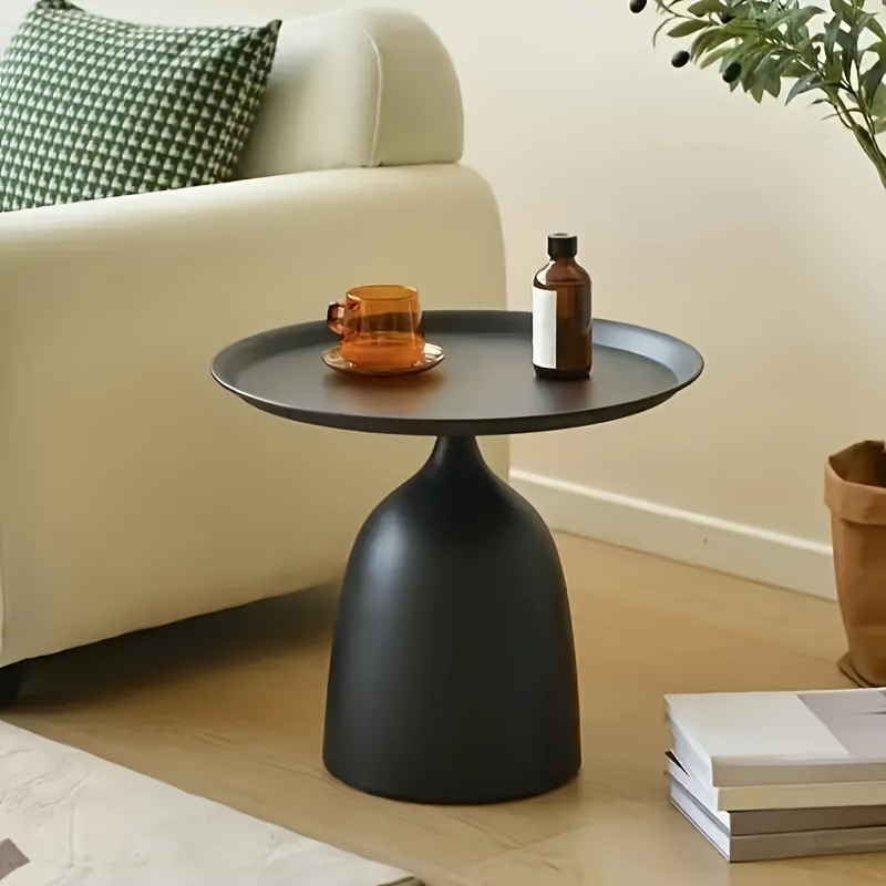 Mesa auxiliar estilo industrial retro de hierro forjado, mesa pequeña, mesa  de centro nórdica para sala de estar, mesa de centro creativa de madera