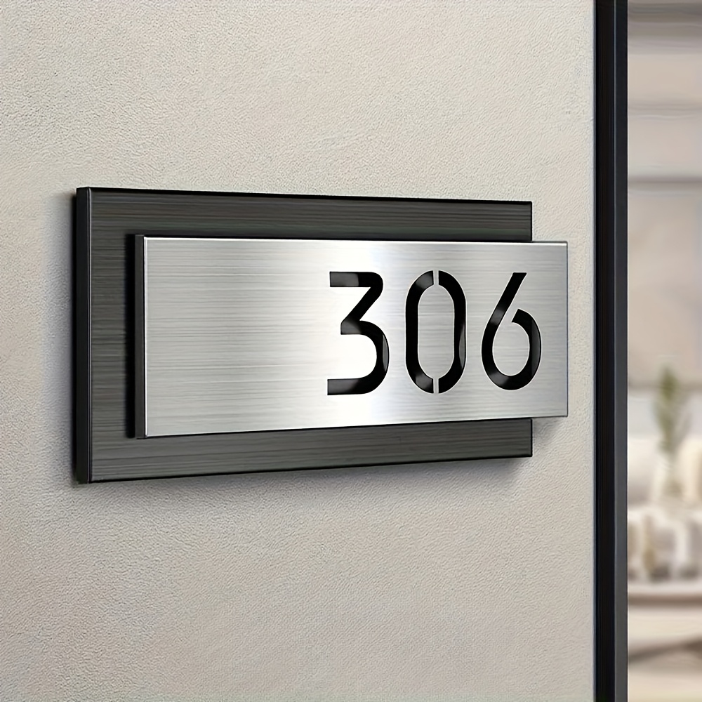 TEMU Custom House Number - Horizontal/vertical Wall Installation, Acrylic Material, Suitable For In Apartments, , And Hotels