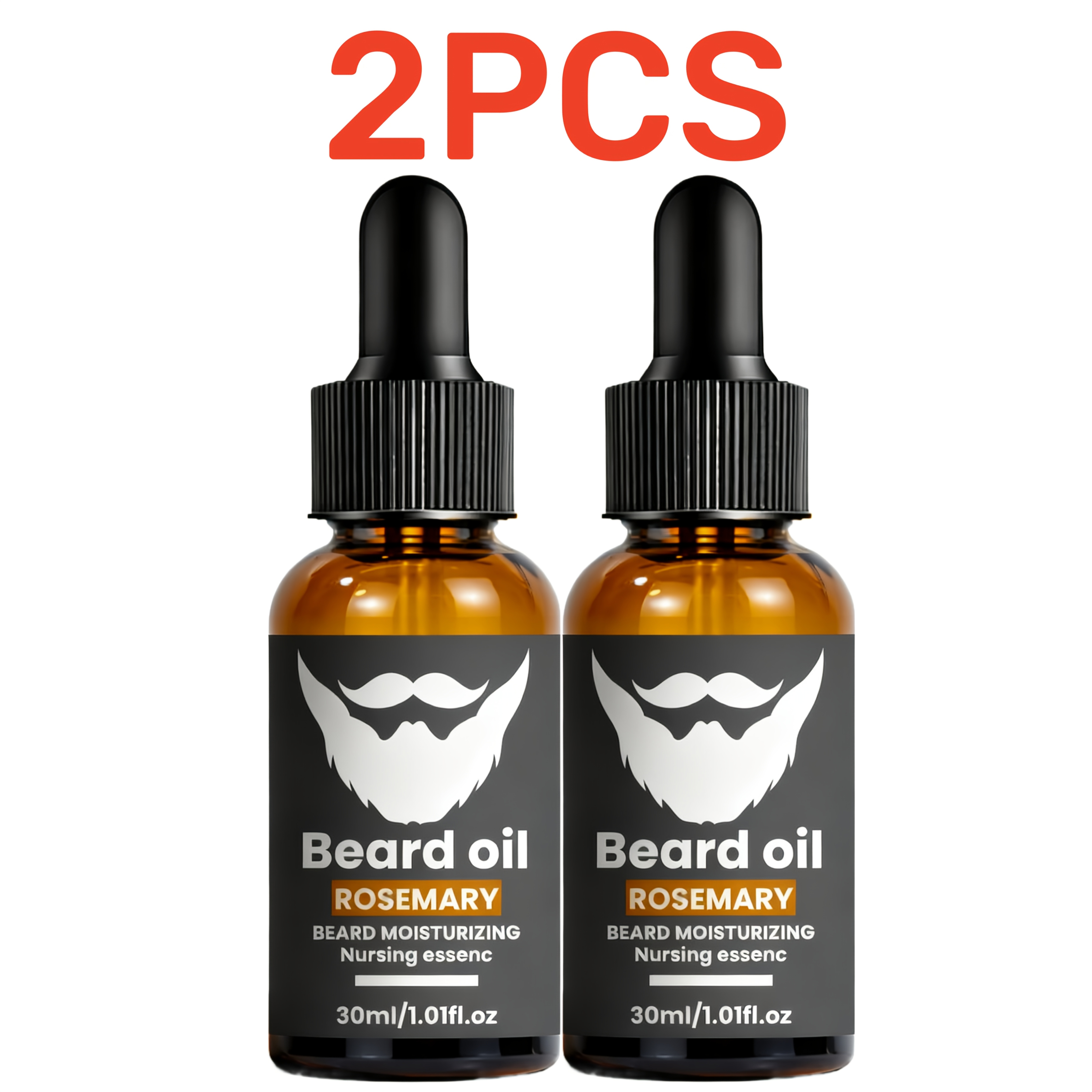 Image of 2pcs Beard Care , Softening And Smoothing Beard, Thick And Strong Beard, Natural Formula Suitable For All Facial Skin Types, Non-greasy Moisturizing Facial Beard, Men's Holiday Gift