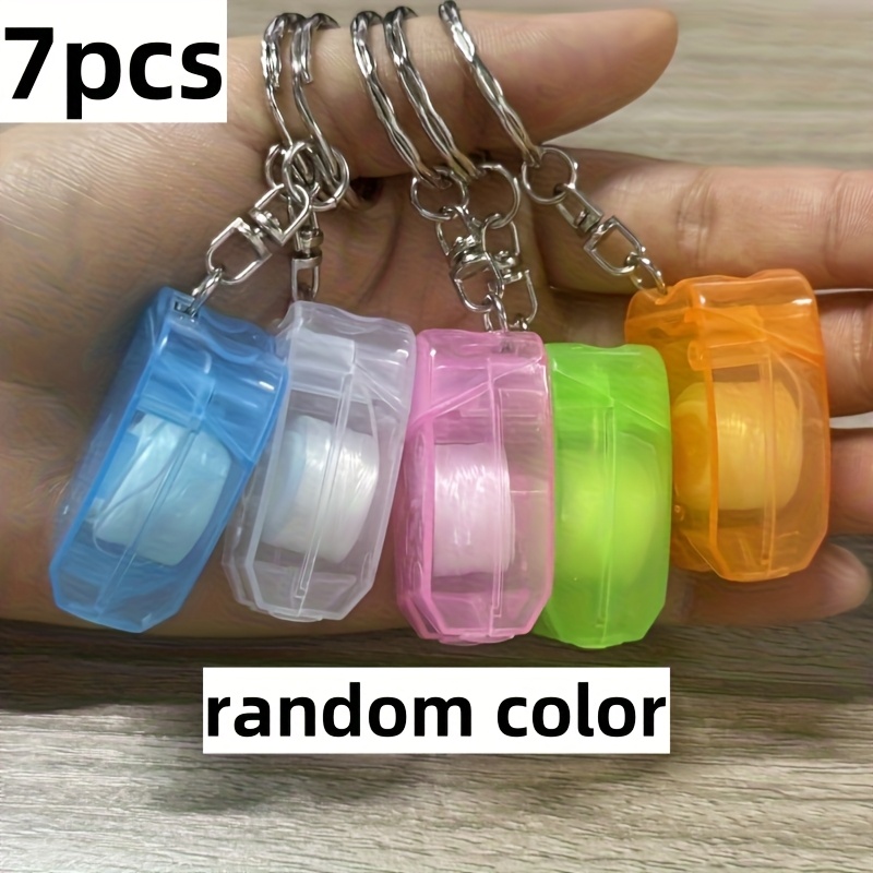 Image of Gift For Her/him Set Of 7 Assorted Color Portable Keychains Shaped Like Teeth, Measuring 590.55 Inches Or . In Colors, Perfect For Cleaning After Meals, Travel, And As Party Favors Christmas Halloween