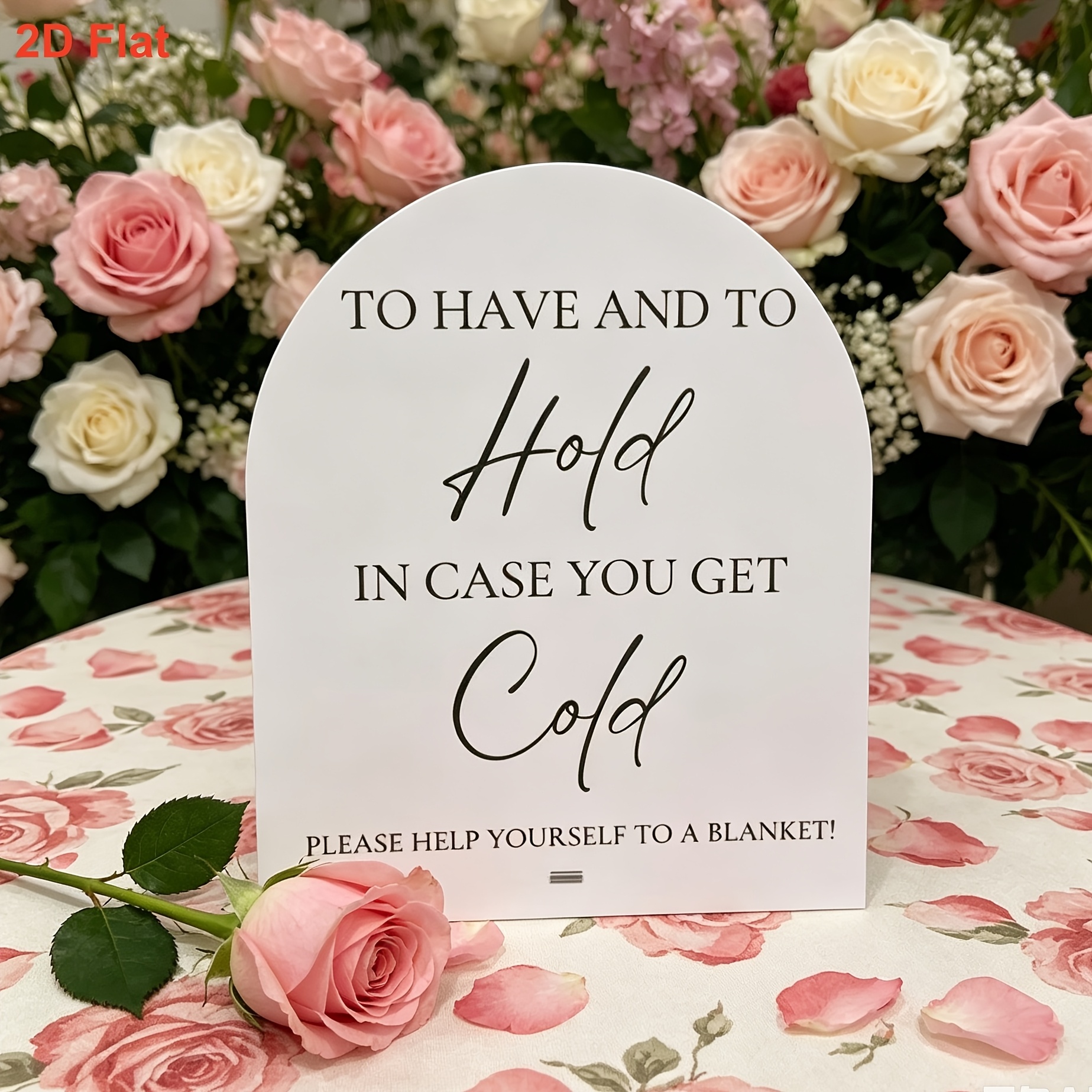 TEMU 2d Flat, 1pc Acrylic To Have And To Hold Sign, Yourself To A Blanket In Case Cold, Party Wedding Home Outdoor Winter Decor, 2d Flat