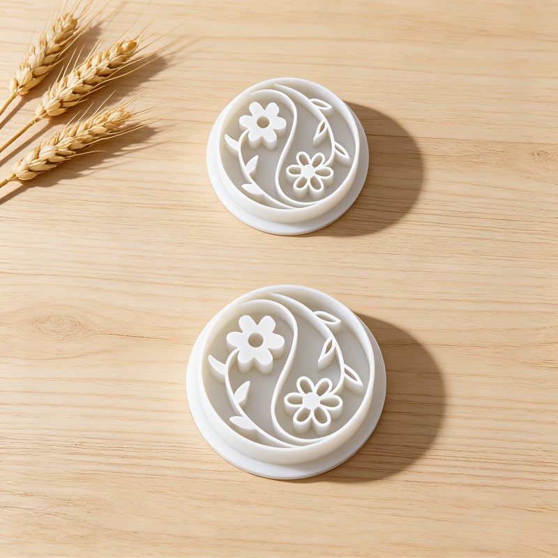 TEMU 2pcs Tai Chi Floral Bohemian Clay Cutters | Plastic Earring Molds | Thanksgiving Handmade Jewelry Tools | This Tai Chi Floral Clay Cutter