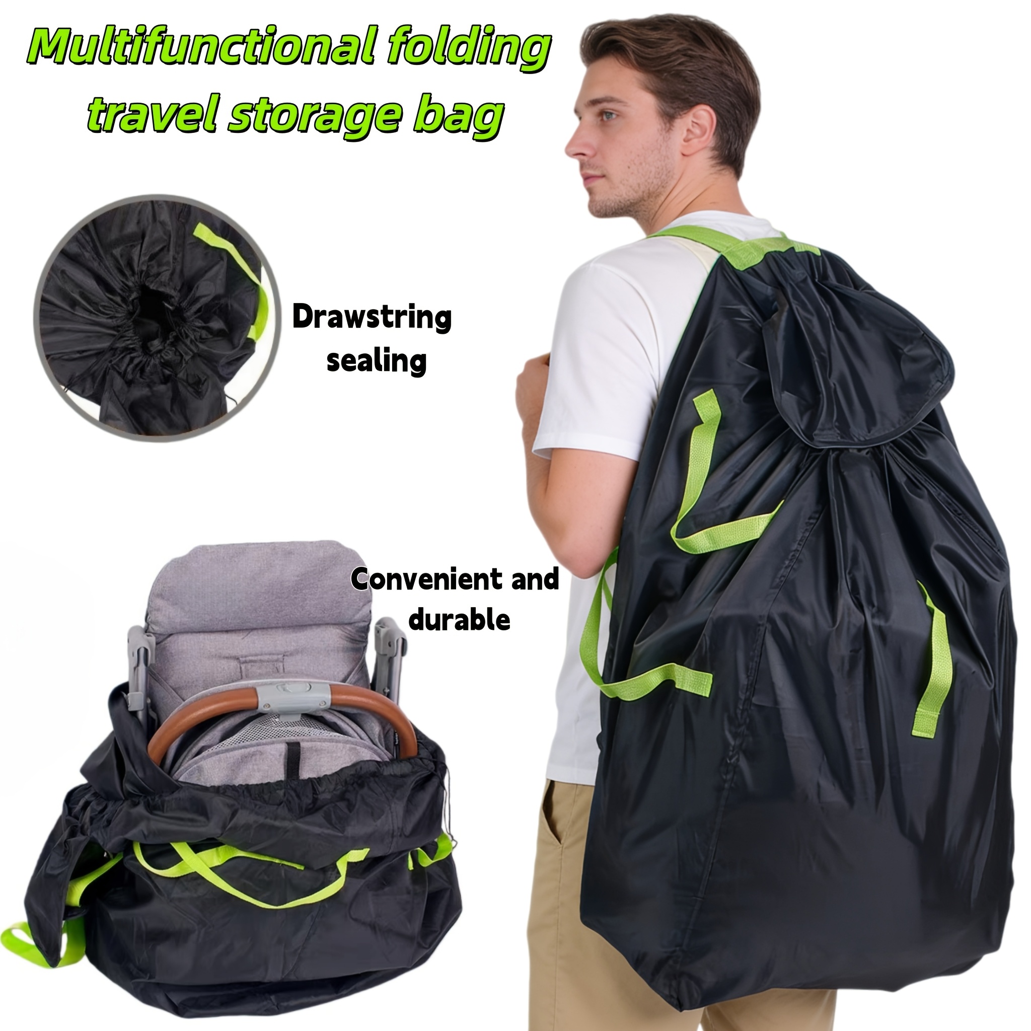 1pc Multifunctional Durable Stroller Organizer Bag, Airport * Luggage  Special (Essential for Travel), Suitable for Single/Jogging/Double  Strollers' Airplane Travel Protection Cover, Compatible with ...