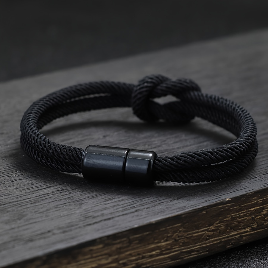Noter Handcrafted 4mm Rope Knot Bracelet - Magnetic Charm Armband, Perfect Gift For
