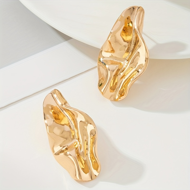 Bohemian Style Geometric Earrings with Golden Tone