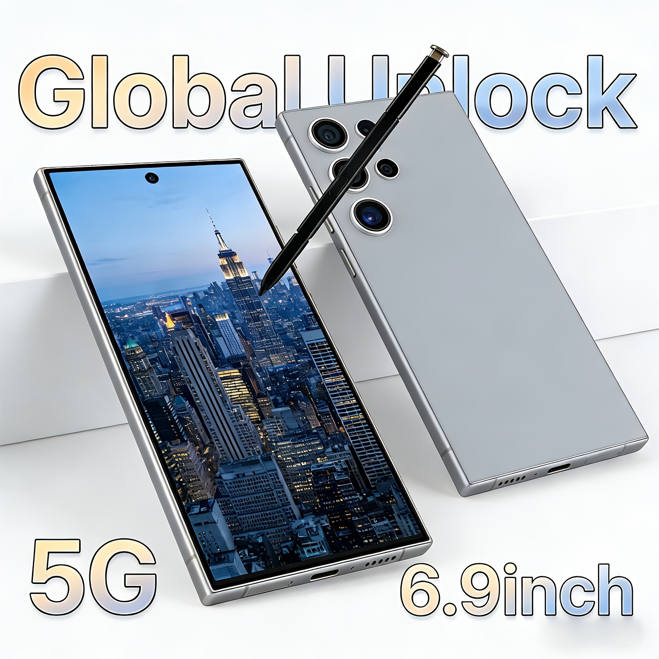 x25 ultra 2026 5g new model 6 9 inch hd large screen smartphone multi function unlocking phone   4gb   64gb storage front and rear hd cameras   data cable earphones and protective case perfect as a birthday gift or halloween Product details 3