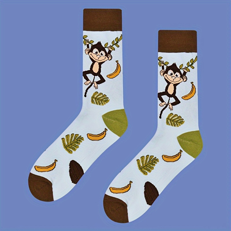 

Trendy Cartoon Novelty Crew Socks - Warm, Cotton , Men'