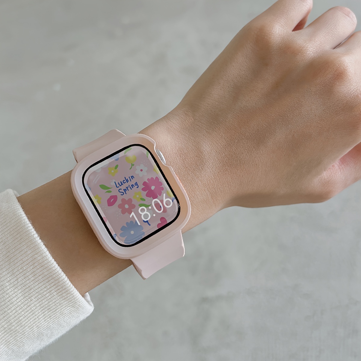 2pcs for Apple Watch Band & Case Combo - Adjustable Silicone Sport Strap with Hollow-Out Soft Protective Cover, Breathable Comfort Fit for Series 1-11/Ultra/SE, 38-49mm, Compatible with 40/41/42/44/45/46/49mm, Durable Protective Case Accessories