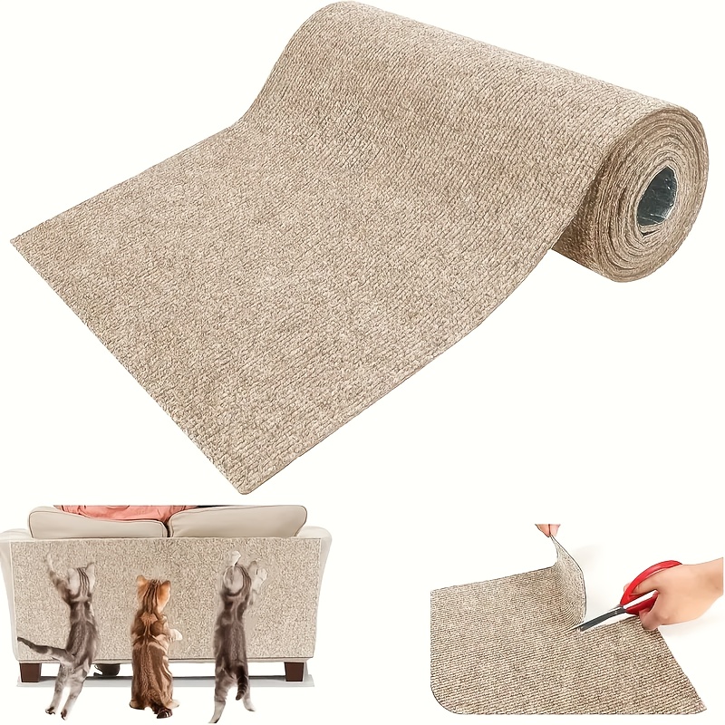 

1pc Tapis À Gratter Pour Chat En Mélange de Laine de Luxe - Installation Facile, Tapis Anti-rayures Réutilisable Pour La Protection Du Canapé Et Des Meubles, Matériau En Polyester , Adapté Aux Chats