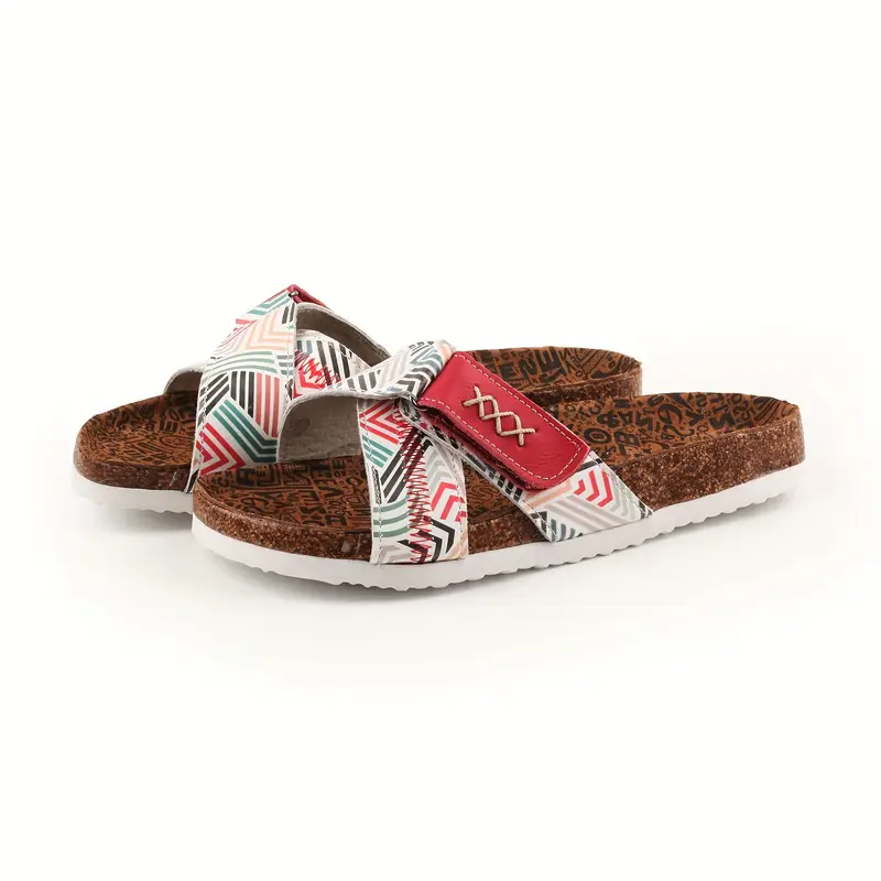 1 pair womens casual beach slides solid color open toe slip on sandals with split upper split leather lining and eva tpr flat sole comfortable and non slip summer footwear Product details 7