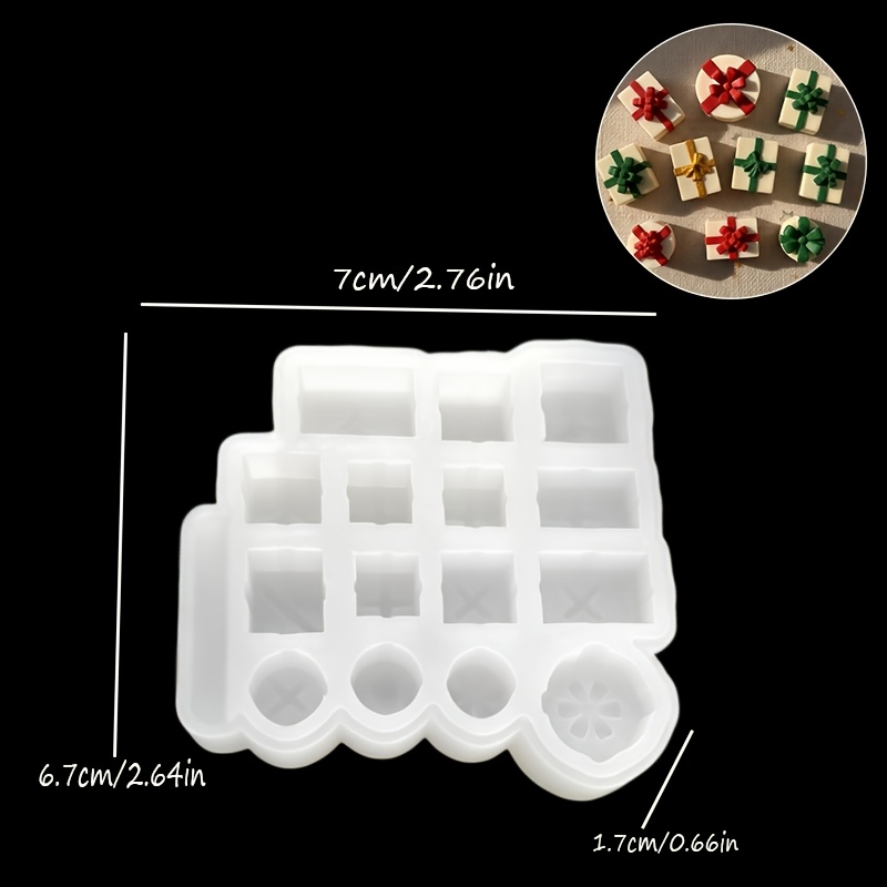 TEMU Resin Silicone Mold, 15-compartment Mini Gift Box Ornament Silicone Mold, Resin Christmas Ornament Mold, Gift Box Ornament Silicone Mold, Small