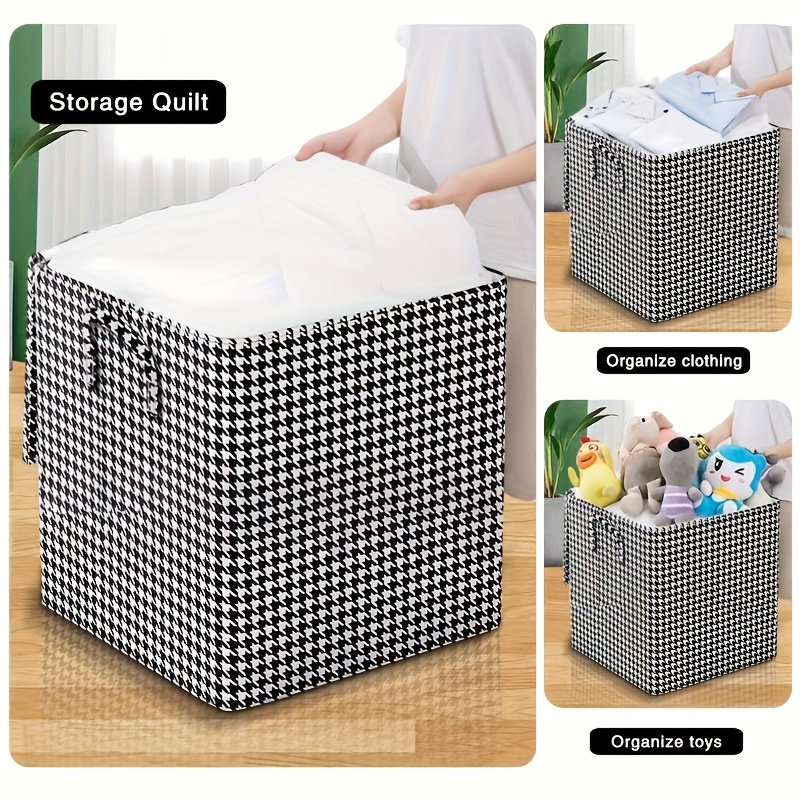 3pcs 1pc extra large 30 56 gallon thick storage box for household use large capacity clothing and bedding storage bucket dust proof and bag double zipper with handle storage box basket for moving and traveling under bed storage Product details 2