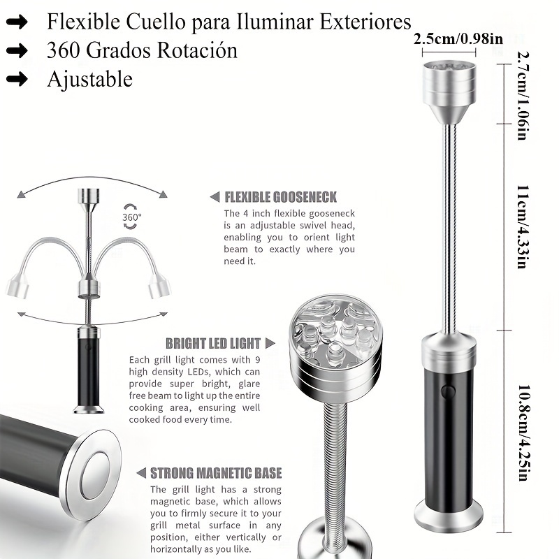 Led Luz De Trabajo, Cob Luces De Trabajo Recargables Con Iman Base 360  Magnetic