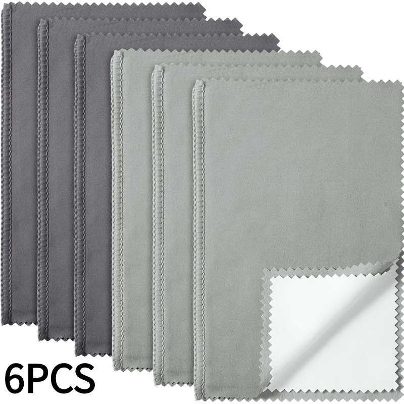 TEMU 6pcs Jewelry Polishing Cloths, 6 X 8 Inch Silvery Jewelry Cleaning Cloth, Tarnish Remover Polish Cloth For Sterling Silver Additions