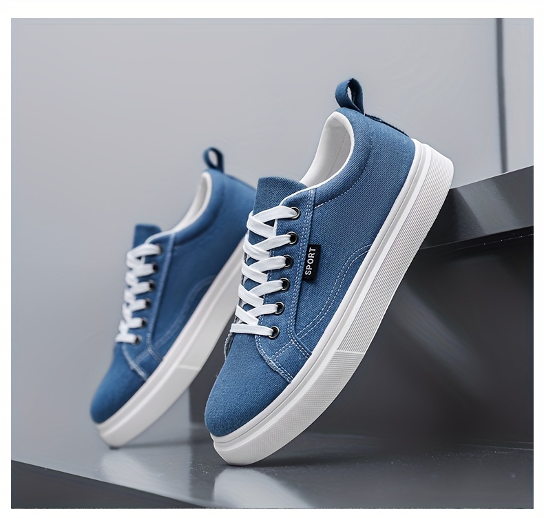 Baskets en Toile Homme Style Skateboard Chaussures en toile pour hommes, chaussures décontractées pour étudiants, chaussures de skateboard tendance, baskets athlétiques polyvalentes