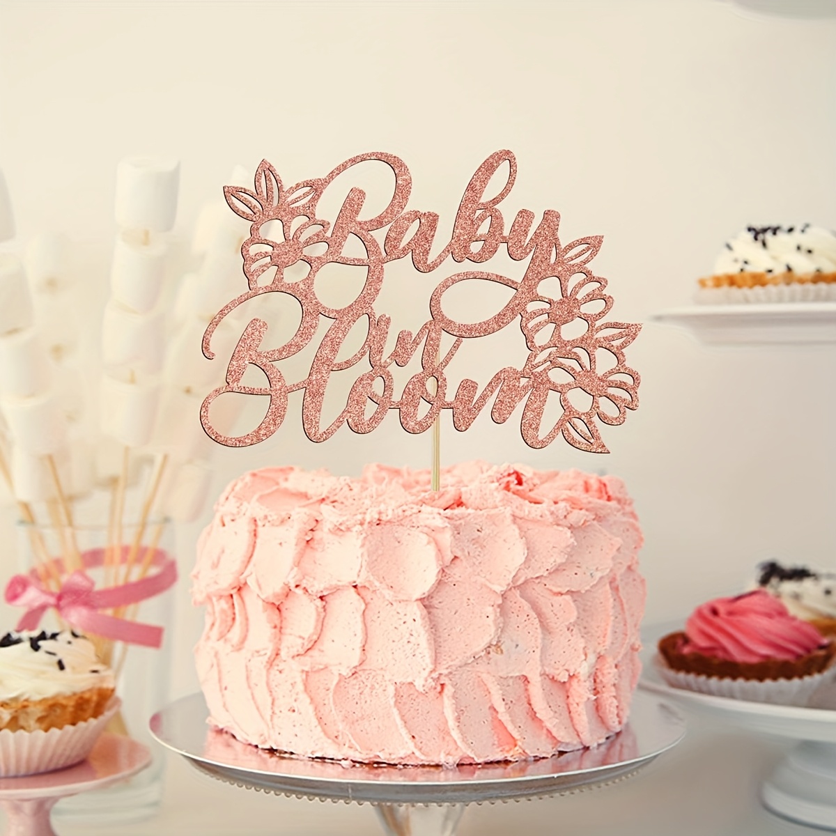 Oh Boy Kuchendekoration Aus Gold-Glitzer | Für Gender Reveal & Babyparty | 22,9 X 14,5 Cm | Aus Umweltfreendlichem Karton