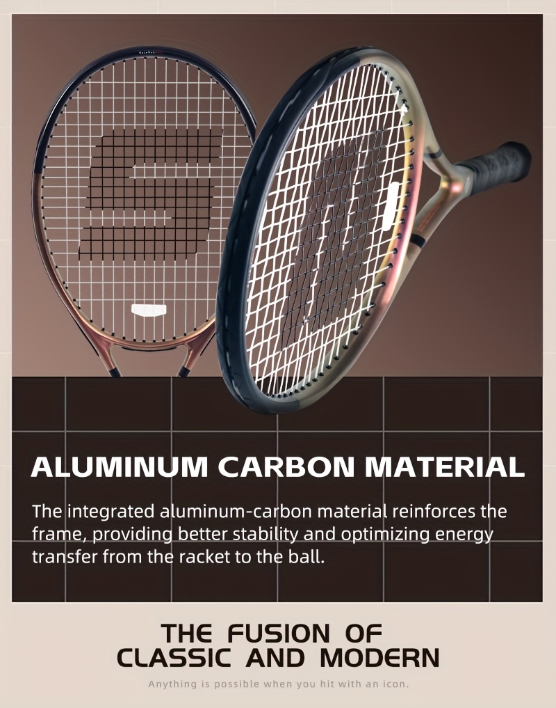 Chameleon Pro Tennis Racket - RaceRun Max | Carbon Fiber & Aluminum Alloy | Sparkling Finish | Pre-Strung 55lbs & Grip | Lightweight | Unstrung Weight 295±5g | Ready to Play All-in-One Kit (1 Racket+ Bag + Balls + Ombre Overgrip) | SALY