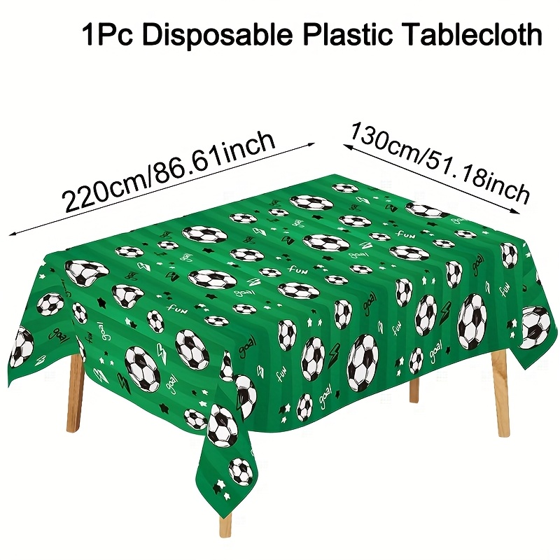 TEMU Mantel para de Fútbol - Decoración Rectangular de Plástico para Mesa, Tema Deportivo de Fútbol, Cubierta de Mesa Desechable, Suministros de