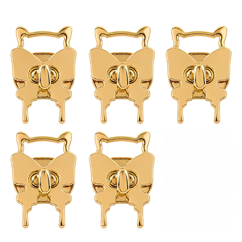TEMU Lot de 5 boucles rotatives pour sac, couleur or , en métal de papillon, pour la fabrication de sacs à main DIY, sacs tricotés, portefeuilles et