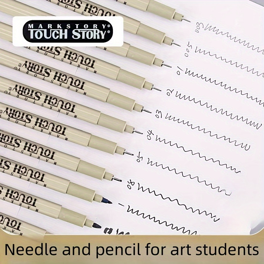 

3/6/12pcs Student Needle Pen Black Waterproof Hook Line Pen Pen Anime Set Design Art Drawing