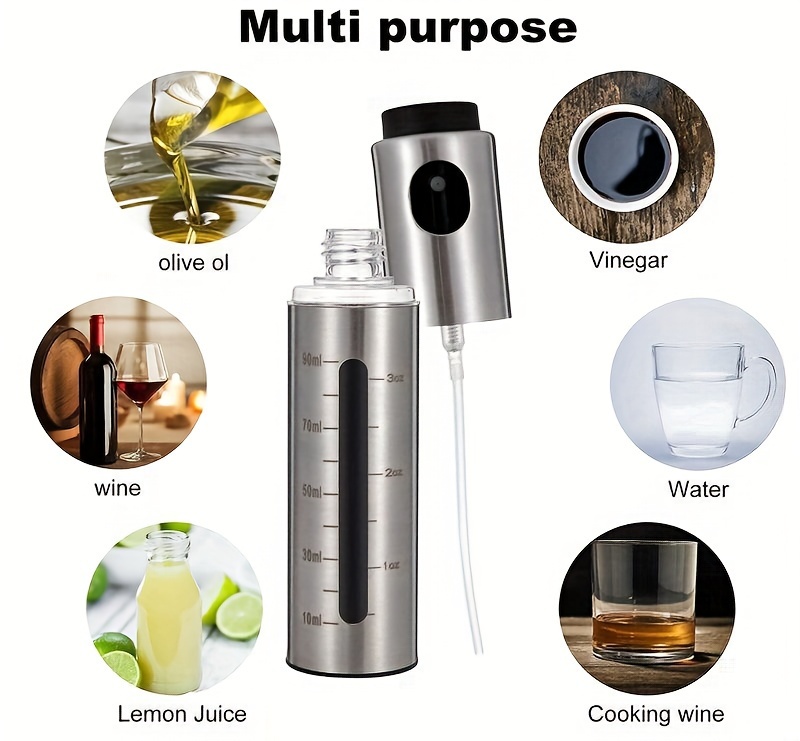 a 100ml stainless steel household kitchen oil spray bottle seasoning barbecue olive oil spray bottle details 6