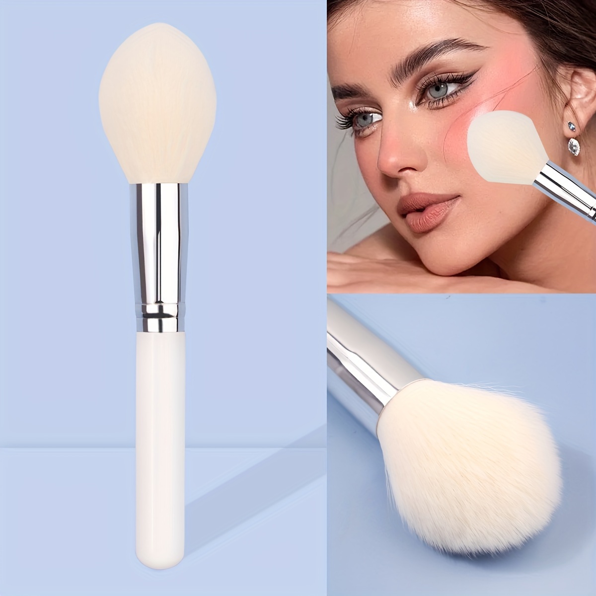 1pc brocha maquillaje cabello mango madera Temu Peru