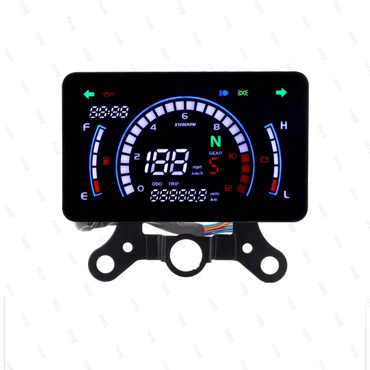 Motorcycle Multi-functional Digital Instrument Panel, Designed with Keyhole. Motorcycle Speedometer Instrument Panel, Tachometer, Odometer, Universal Parts for Upgrading Motorcycle Dashboards, for GL150 GL-150 YBR125 CG125, ITALIKA EX125 FORZA125