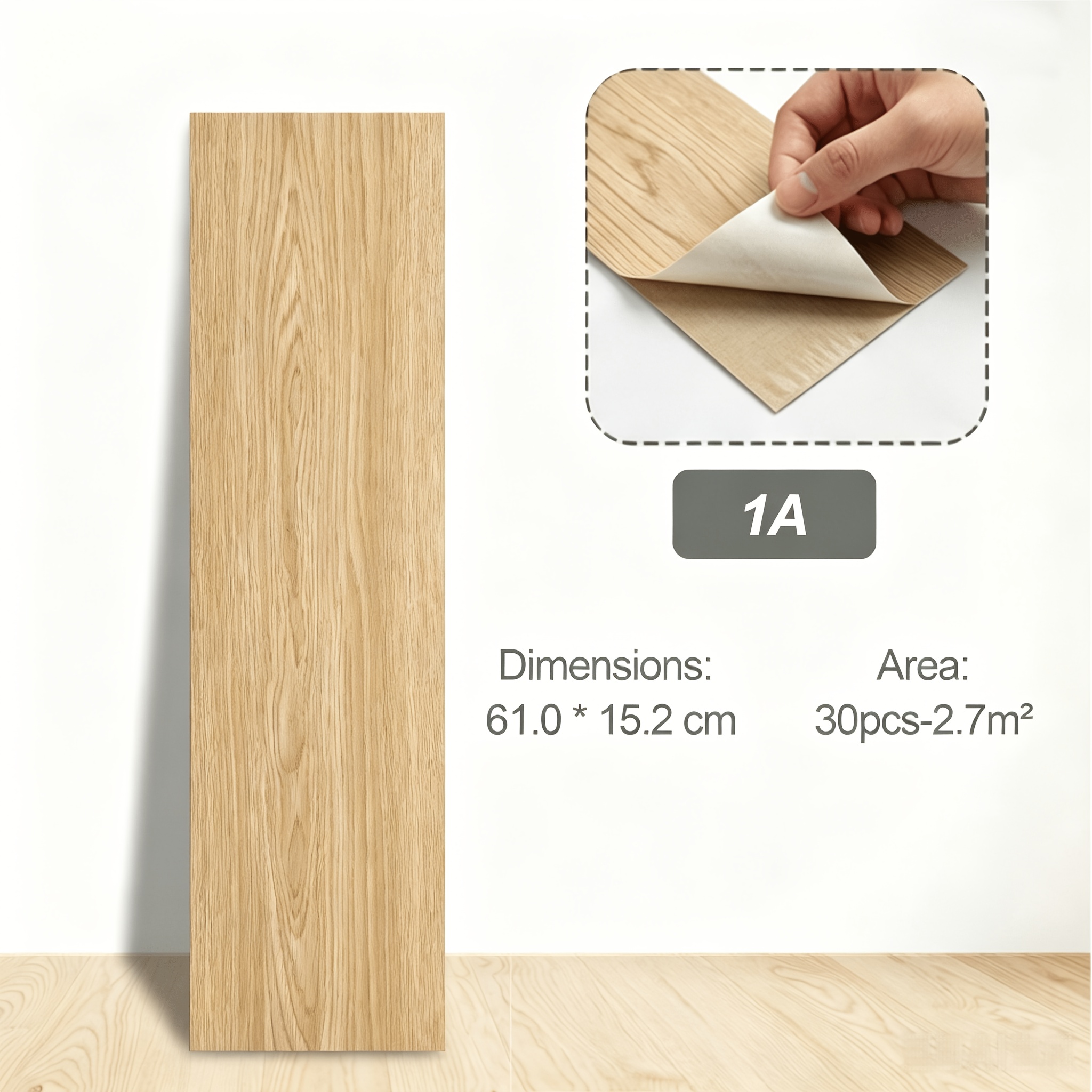 Image of Self-adhesive Pvc Flooring, , Pvc Floor Tiles, Bedroom Interior Decorative Vinyl Flooring, Wood Grain Pvc Flooring, Self-adhesive Vinyl Wood Flooring For Offices, Size 60*15*0.1cm
