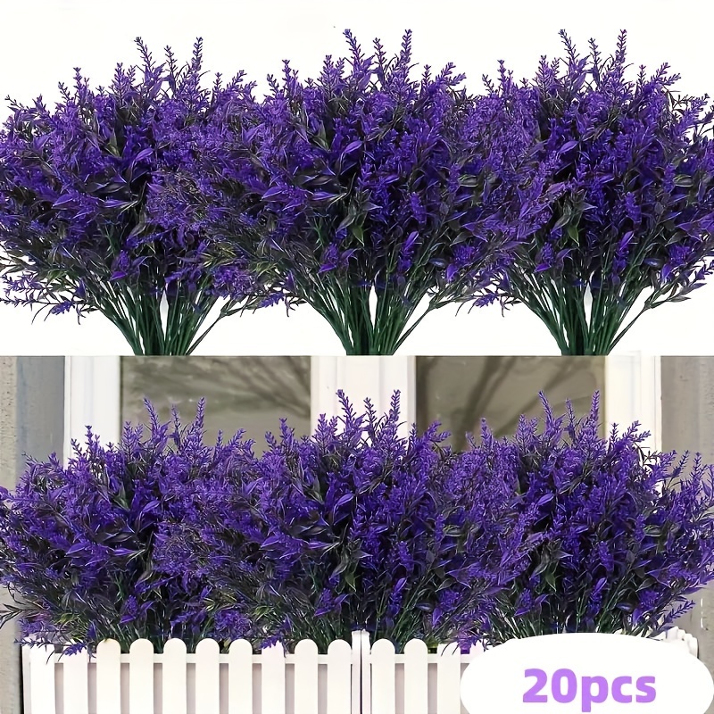 

20 Pcs Lavender , Uv Fake , Non-fading, Low Plastic Plants, Frame Decoration, Decoration (purple)