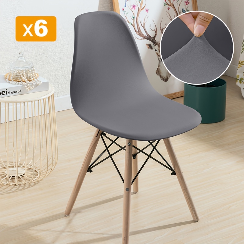 TEMU 4/6pcs Home & Hotel Stretchy Y Fiber Fabric Shell Chair Covers, Chair Covers, Dining Chair Covers