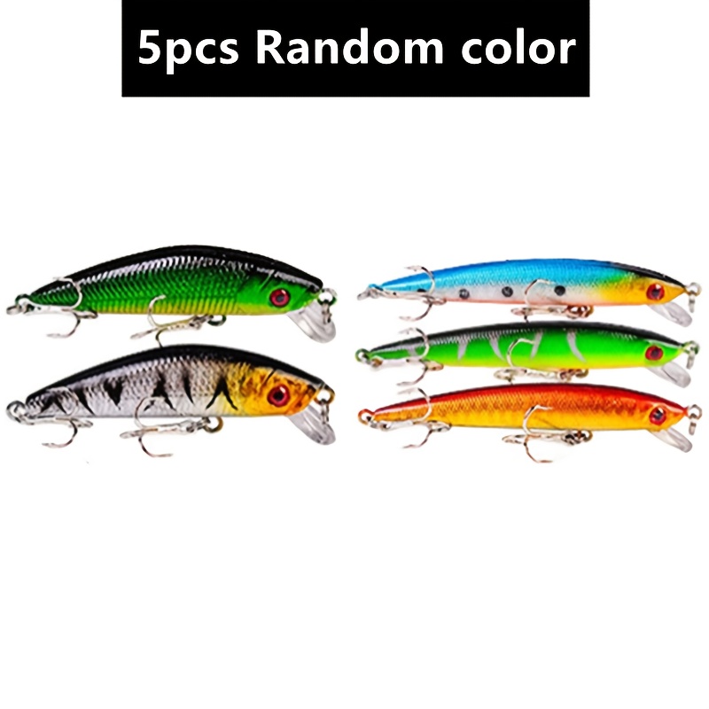 5pcs Random Color Fishing Mixed Lure Set - Realistic Small Fish Lures, Spinning Lures - Suitable For Freshwater And Saltwater Fishing, Outdoor Fishing Accessory