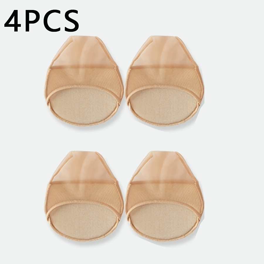 Image of 4pcs Women's Fashionable Breathable Non-slip Foot Pads, Thin Summer Cushioning Socks Suitable For High Heels