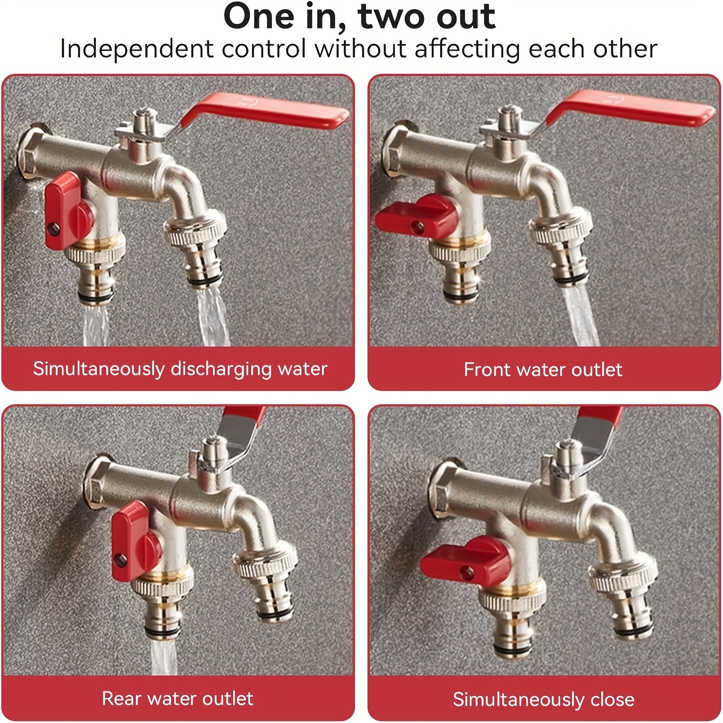 classic 304 stainless steel dual outlet garden hose faucet Temu