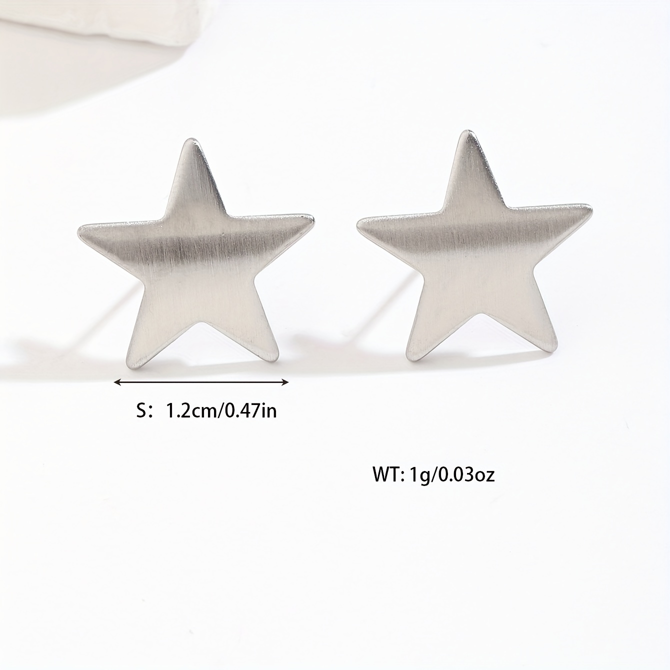 Golden Silvery Stainless Steel Five-Pointed Star Stud Earrings