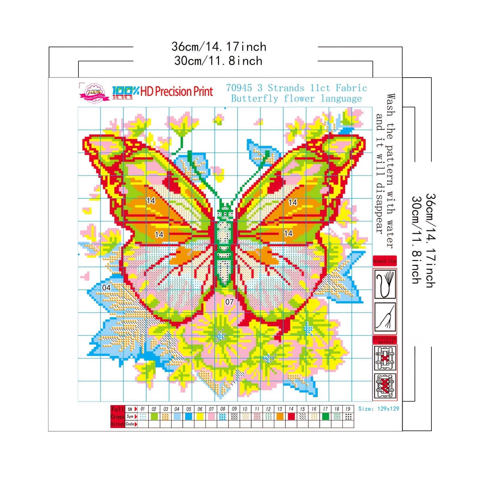 Butterfly Flower Language Pattern Cross Stitch Kit