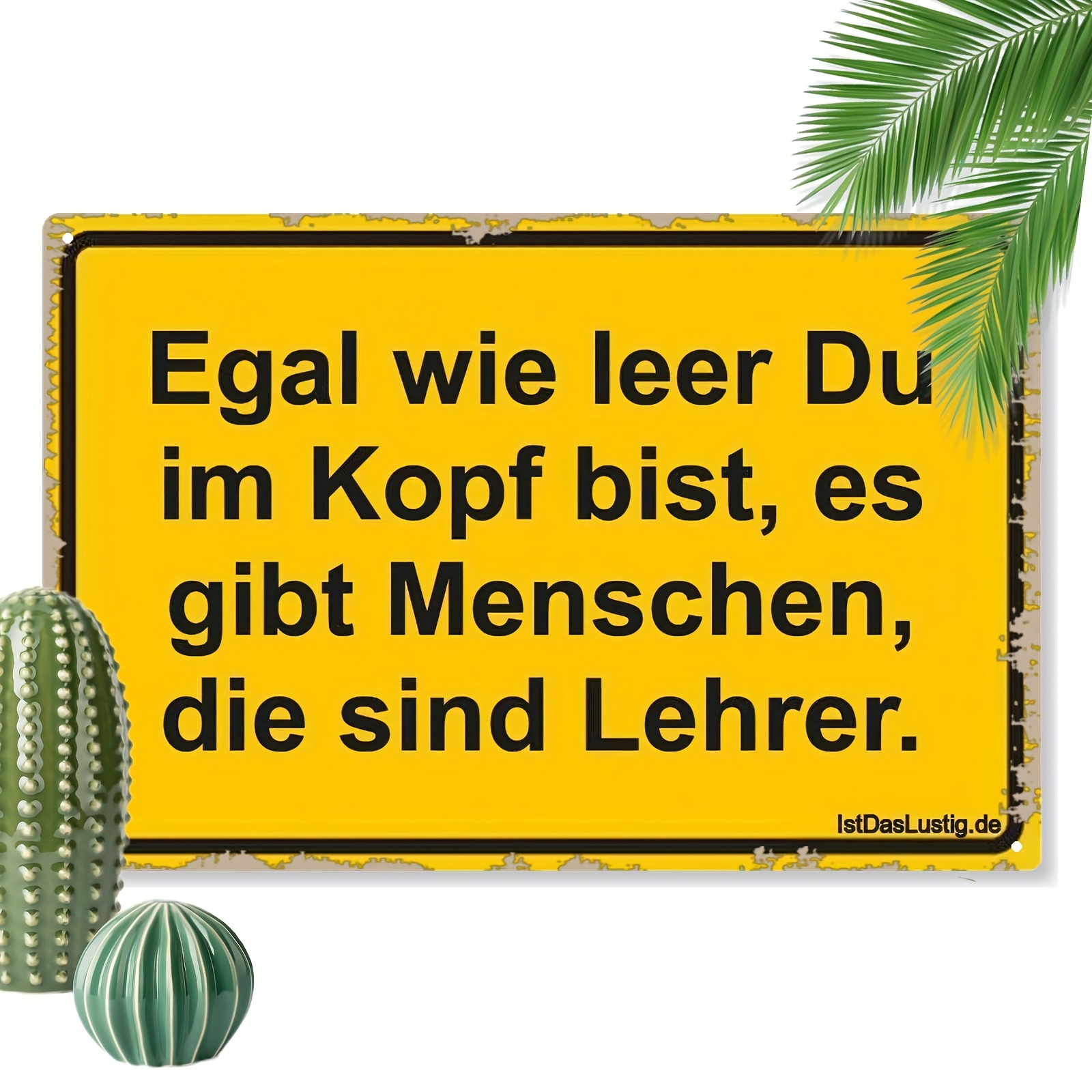Image of 2d Flat - 1pc 2d Flat Vintage German Slogan Metal Sign | Wall Hanging Decorative Plaque, Multipurpose Retro Farmhouse Garden Door Holiday Gift, Indoor Outdoor Use 20*30cm/8*12inches