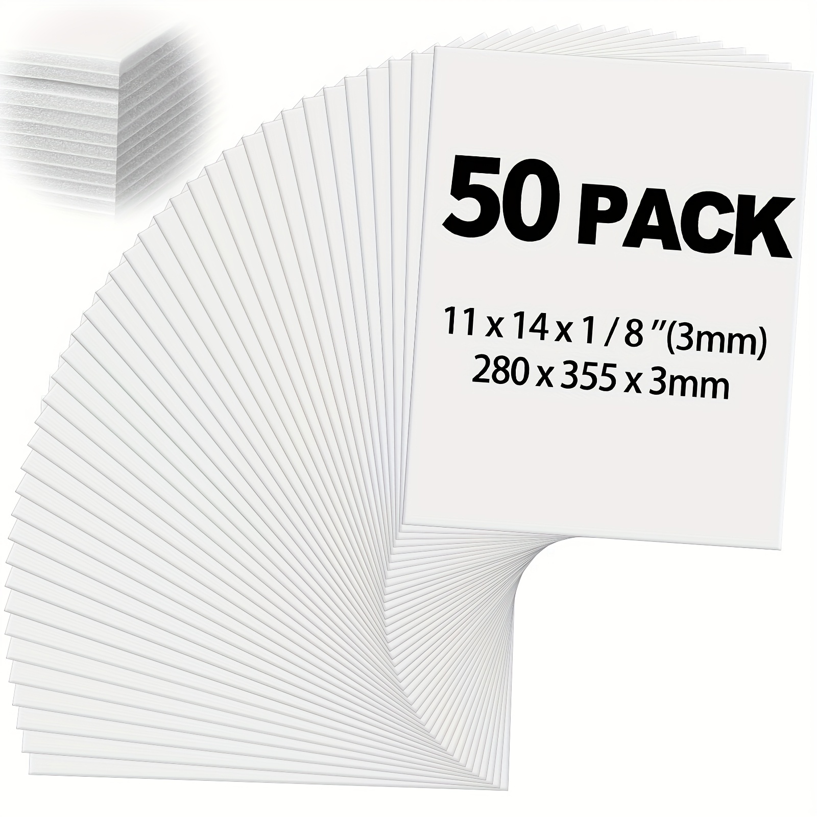 

50 Pack Foam Boards 11x14 Inch Foam Backing Board 1/8 Inch Thickness Foam Poster Boards For Projects Foam Boards Presentation Board For Crafts Office Art Projects (white)