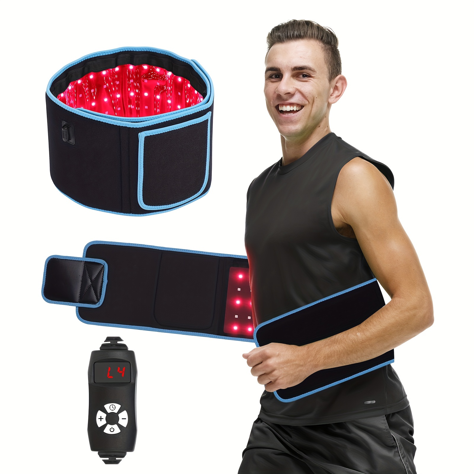 1pc Light Therapy Infrared Light Therapy Wrap Belt For Body Pain Relief  Wearable Large Pad For Waist Back Stomach Muscle Repair Decrease  Inflammation Speed Healing Led 660nm 850nm With Controller - Health