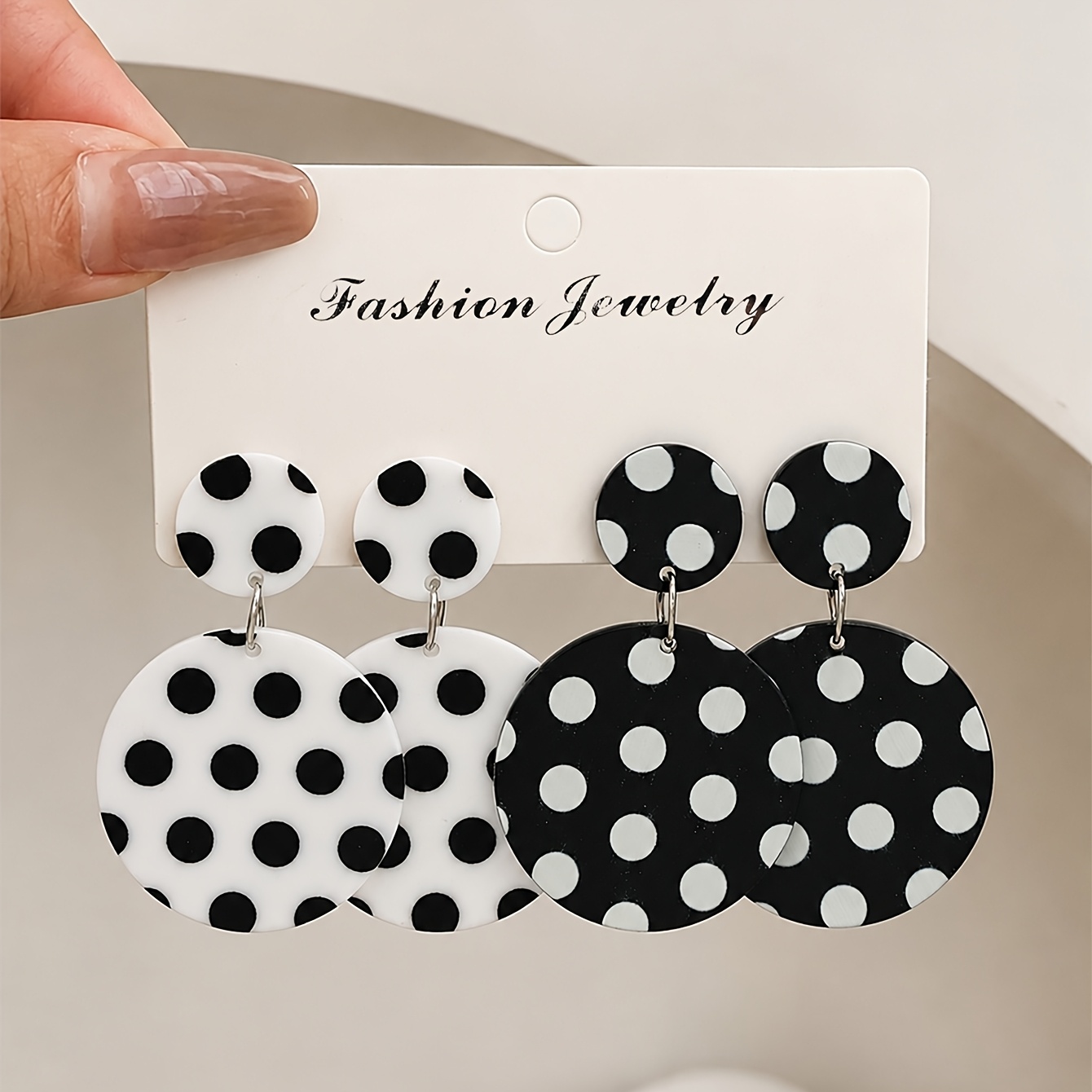 TEMU 2 Paires/Ensemble de Boucles d'Oreilles à Pois Élégantes et Tendance, Adaptées à Quotidienne, les Banquets/Fêtes, les Voyages, les Vacances, les
